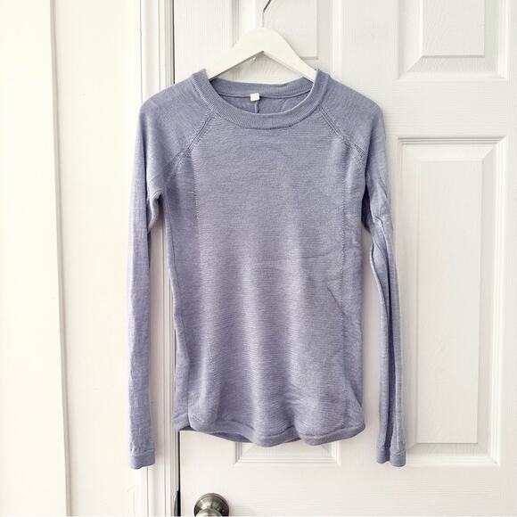 Lululemon Athletica Sit In Lotus Heathered Lilac Crew Neck Cozy Sweater Knit 4 - Picture 3 of 13